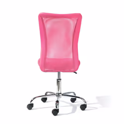 Altobuy - clide - Chaise de Bureau Enfant Tissu Rose et Pieds Chromés - Rose - Vue supplémentaire 5