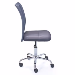 Altobuy - clide - Chaise de Bureau Enfant Tissu Gris et Pieds Chromés - Gris