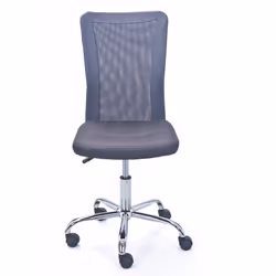 Altobuy - clide - Chaise de Bureau Enfant Tissu Gris et Pieds Chromés - Gris