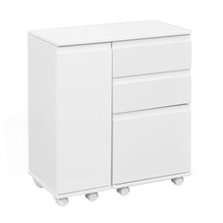 SMILE - Bureau Extensible 1 Porte 3 Tiroirs Blanc