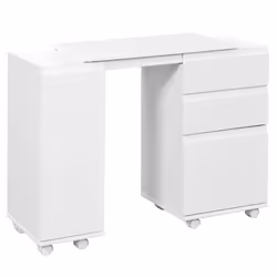 SMILE - Bureau Extensible 1 Porte 3 Tiroirs Blanc