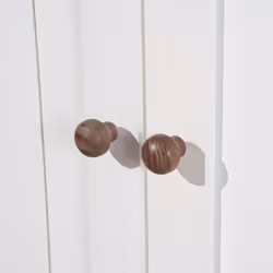 SOCOA - Buffet 2 Portes 2 Tiroirs Bois Massif Vernis Sepia et Blanc