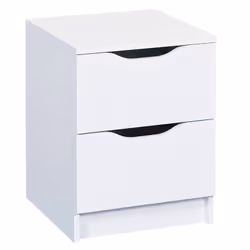 Altobuy 3663738054782, Table de chevet, Blanc, 2 tiroir(s), Tableau à particules, 400 mm, 400 mm
