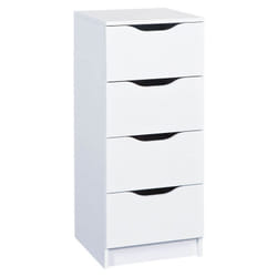 Altobuy - jenny - Chiffonnier 4 Tiroirs Coloris Blanc - Blanc