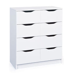Altobuy - jenny - Commode 8 Tiroirs Coloris Blanc - Blanc
