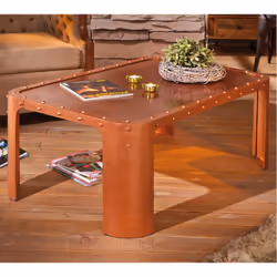STEEL - Table Basse Rectangulaire Métallique Coloris Cuivre