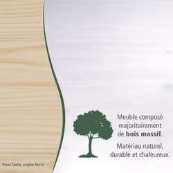 Altobuy - natur - Table Basse Rectangulaire Bois Massif Vernis Blanc - Blanc - Vue supplémentaire 8