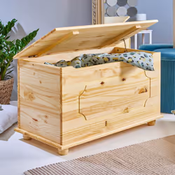 Altobuy - kalisha - Coffre à Jouets Bois Massif Naturel - Naturel