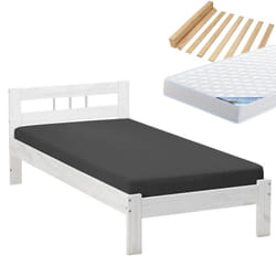 ALASKA - Pack Lit 90x200 + Lattes + Matelas Ibiza