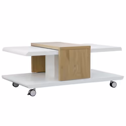 Altobuy 3663738059992, Table basse, Forme rectangulaire, Blanc