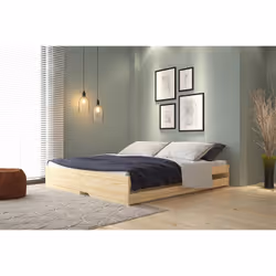 Jessica - Lit Gigogne 3 Couchages 90x200cm Bois Massif Vernis Naturel - Naturel