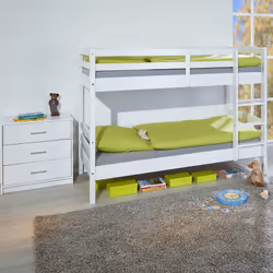 Altobuy - alaska - Lits Superposés 90x200 avec Sommiers Blanc - Blanc