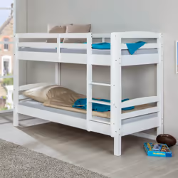 Altobuy - alaska - Lits Superposés 90x200 avec Sommiers Blanc - Blanc