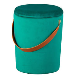 Altobuy - priya - Pouf avec Coffre et Lanière Vert - Vert