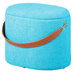 Altobuy - deena - Pouf avec Coffre et Lanière Bleu Océan - Bleu