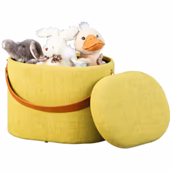 Altobuy - deena - Pouf avec Coffre et Lanière Jaune - Vert