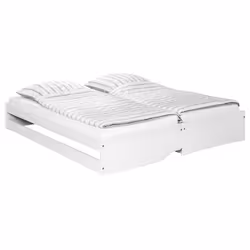 Barbara - Pack Lit Gigogne 3 Couchages 90x200cm Blanc + 2 Matelas Ibiza