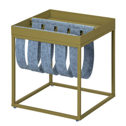 Stacio - Table d'Appoint Verte avec Porte-Brochure