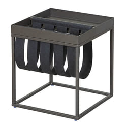 Stacio - Table d'Appoint Grise avec Porte-Brochure