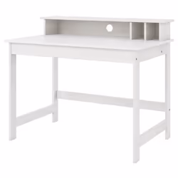 Altobuy - griselda - Bureau Bois Massif Vernis Blanc - Blanc - Vue supplémentaire 5