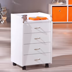 Altobuy - teo - Caisson 4 Tiroirs sur Roulettes Coloris Blanc - Blanc