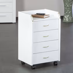 Altobuy - teo - Caisson 4 Tiroirs sur Roulettes Coloris Blanc - Blanc - Vue supplémentaire 5