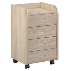Altobuy - ersoy - Caisson 4 Tiroirs sur Roulettes Aspect Chêne - Marron clair