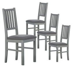 Melina - Lot de 4 Chaises Bois Massif Gris - Gris