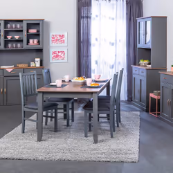 Melina - Lot de 4 Chaises Bois Massif Gris - Gris