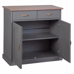 Melina - Buffet 2 Portes 2 Tiroirs Coloris Gris - Gris