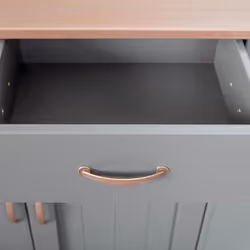 Melina - Buffet 2 Portes 2 Tiroirs Coloris Gris - Gris - Vue supplémentaire 6