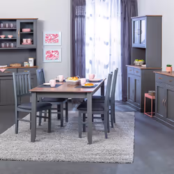 Melina - Buffet 2 Portes 2 Tiroirs Coloris Gris - Gris - Vue supplémentaire 7