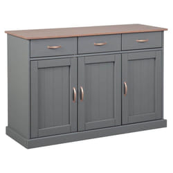 Melina - Buffet 3 Portes 3 Tiroirs Coloris Gris - Gris