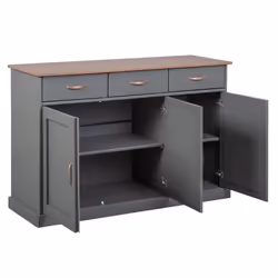 Melina - Buffet 3 Portes 3 Tiroirs Coloris Gris - Gris