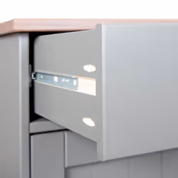 Melina - Buffet 3 Portes 3 Tiroirs Coloris Gris - Gris - Vue supplémentaire 6