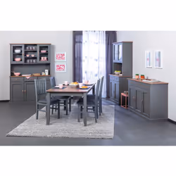 MELINA - Buffet Vaisselier 5 Portes 3 Tiroirs Coloris Gris - Vue supplémentaire 4
