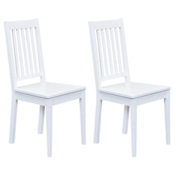 Lucain - Lot de 2 Chaises en Bois Massif Blanc - Blanc