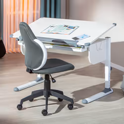 Altobuy - prezi - Fauteuil Pivotant Gris pour Enfant - Gris