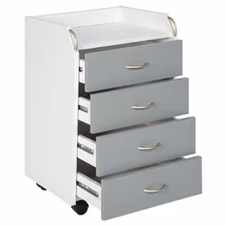 Altobuy - okloc - Caisson 4 Tiroirs sur Roulettes Blanc - Blanc