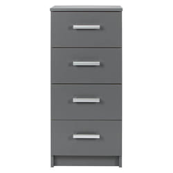 Altobuy - zeine - Meuble de Rangement 4 Tiroirs Gris Graphite - Gris