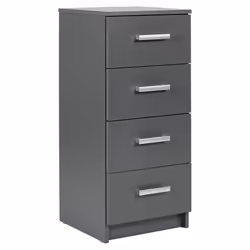 Altobuy - zeine - Meuble de Rangement 4 Tiroirs Gris Graphite - Gris