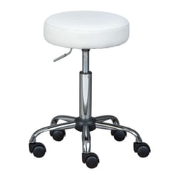 Altobuy - azure - Tabouret Pivotant sur Roulettes Simili Blanc - Blanc