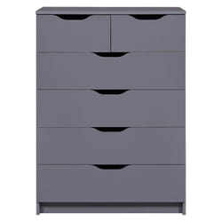 Altobuy - jenny - Commode Haute 6 Tiroirs Coloris Anthracite - Gris anthracite