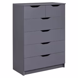 Altobuy - jenny - Commode Haute 6 Tiroirs Coloris Anthracite - Gris anthracite