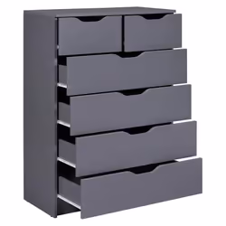 Altobuy - jenny - Commode Haute 6 Tiroirs Coloris Anthracite - Gris anthracite - Vue supplémentaire 4