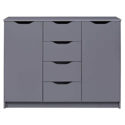 Altobuy - jenny - Meuble 2 Portes 4 Tiroirs Coloris Anthracite - Gris anthracite
