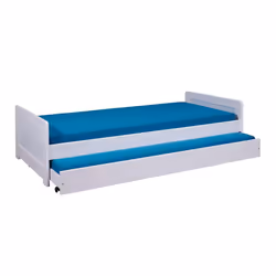 Altobuy - sally - Lit Gigogne 90x200 en Bois Massif Vernis Blanc - Blanc