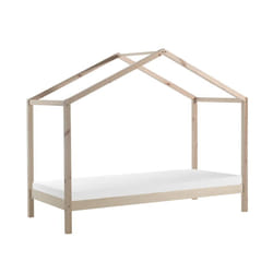 Arkan - Lit Maison 90x200cm Pin Massif Naturel avec Matelas