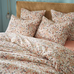 Isis - Taie d'Oreiller 60x60cm Gaze de Coton Motif Liberty - Greige