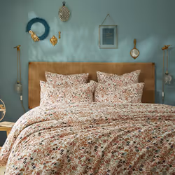 Altobuy - isis - Housse de Couette 240x220cm Gaze de Coton Motif Liberty - Greige